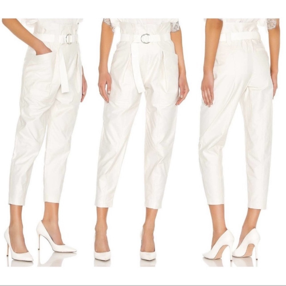 New! IRO Cursola Paperbag High Waist Pants in Cloudy White - Picture 3 of 10